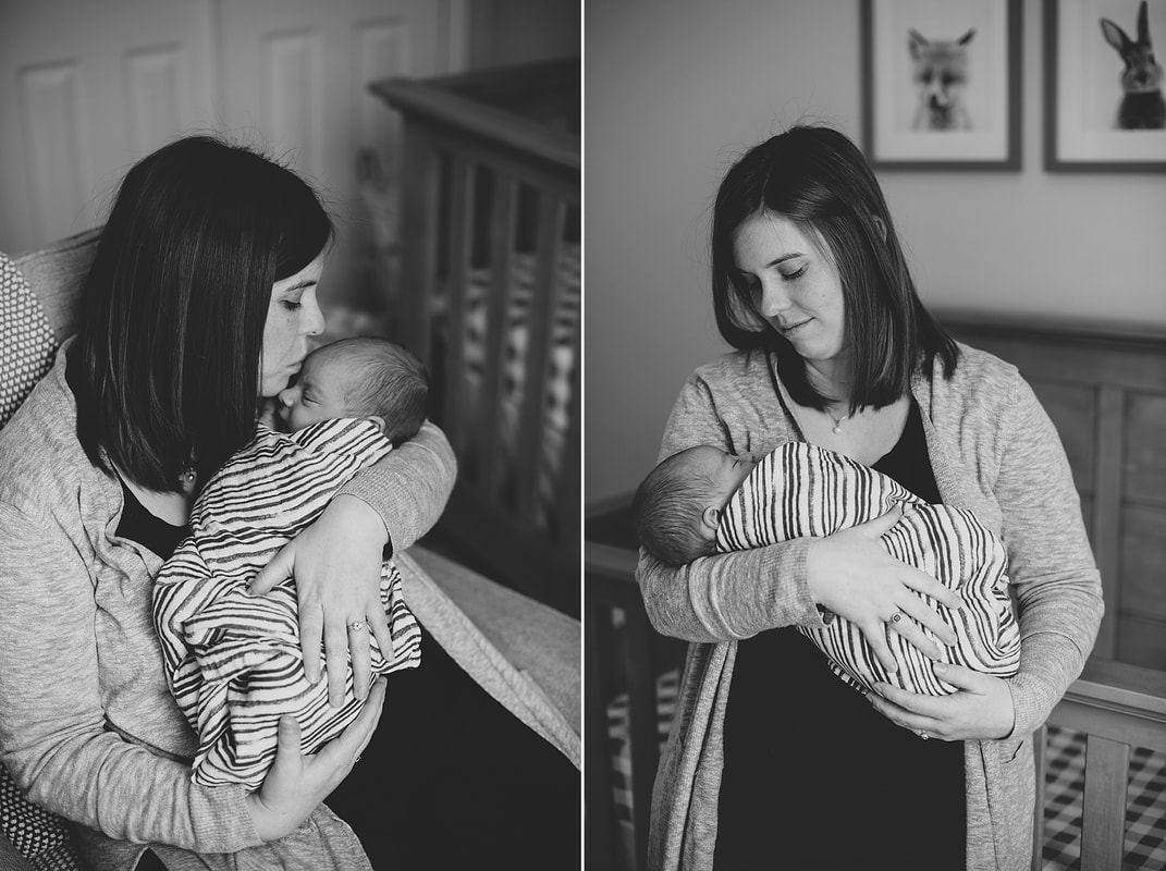 Black and white motherhood photography by Laura Richards