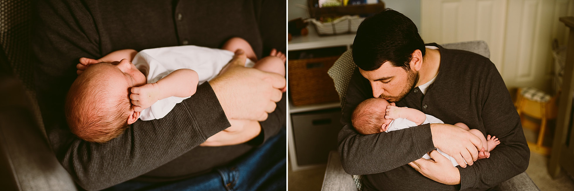 Dad and newborn son images during a lifestyle newborn photography session
