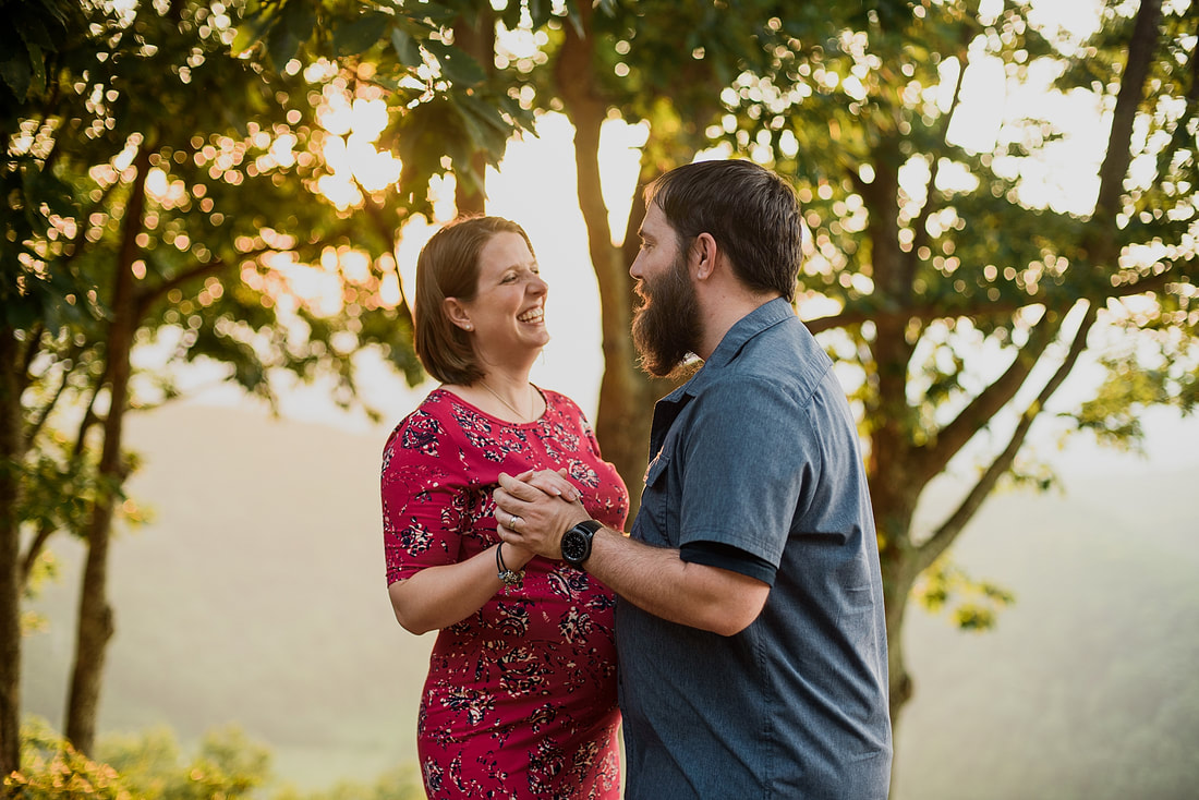 Couples maternity session on Roanoke Mountain by Laura Richards Photography