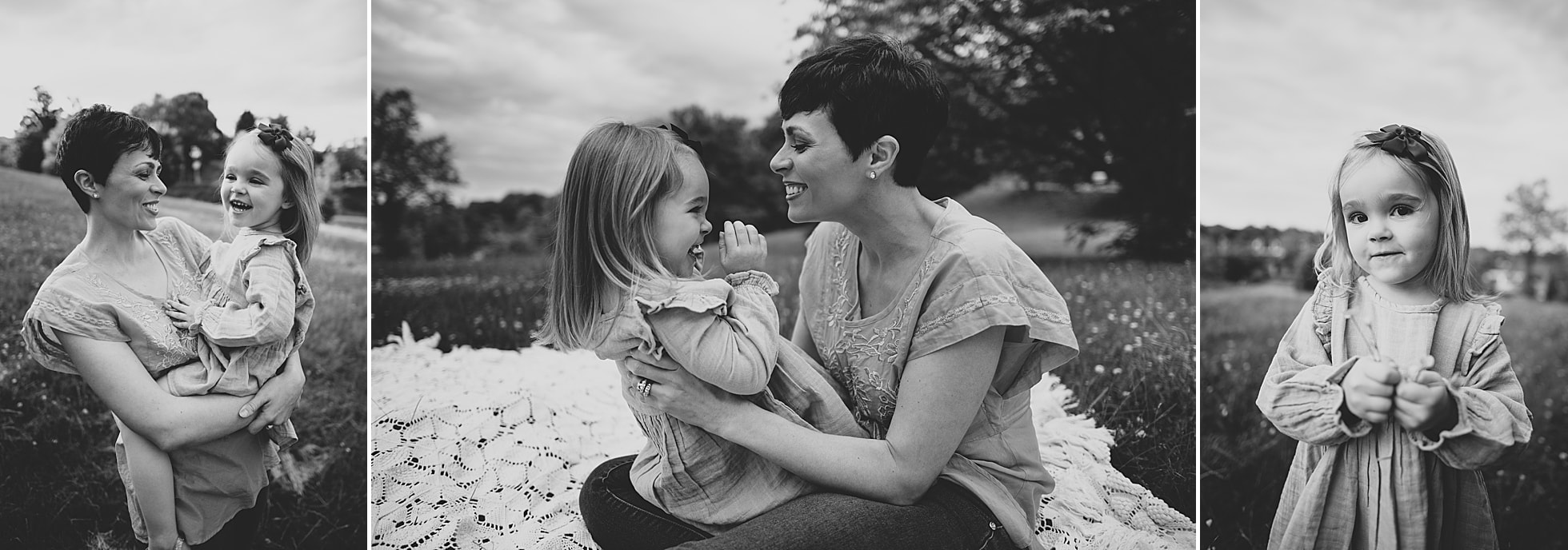 Black and white mother-daughter portraits by Laura Richards Photography
