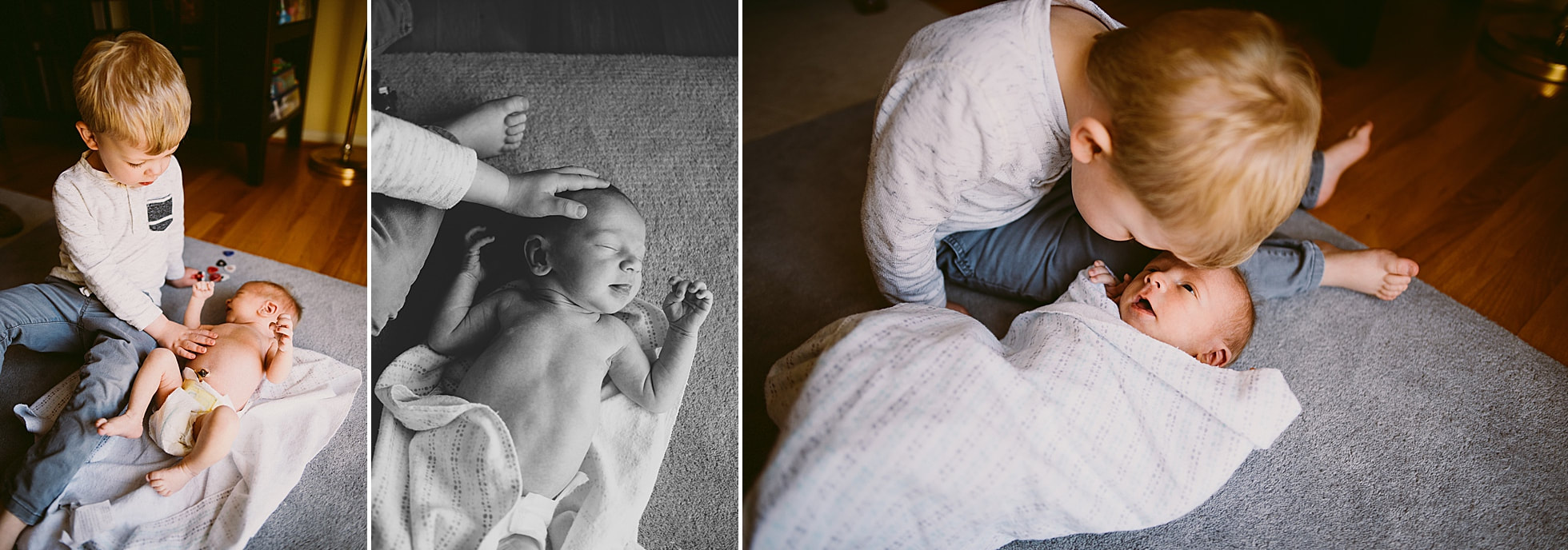 Newborn baby with his big brother - Charlottesville newborn photographer