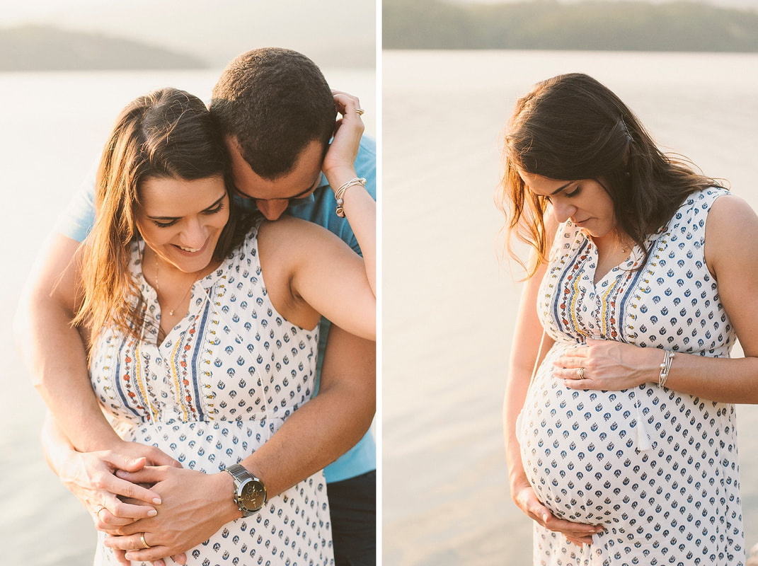A sunset maternity session at Carvins Cove in Roanoke, Virginia 