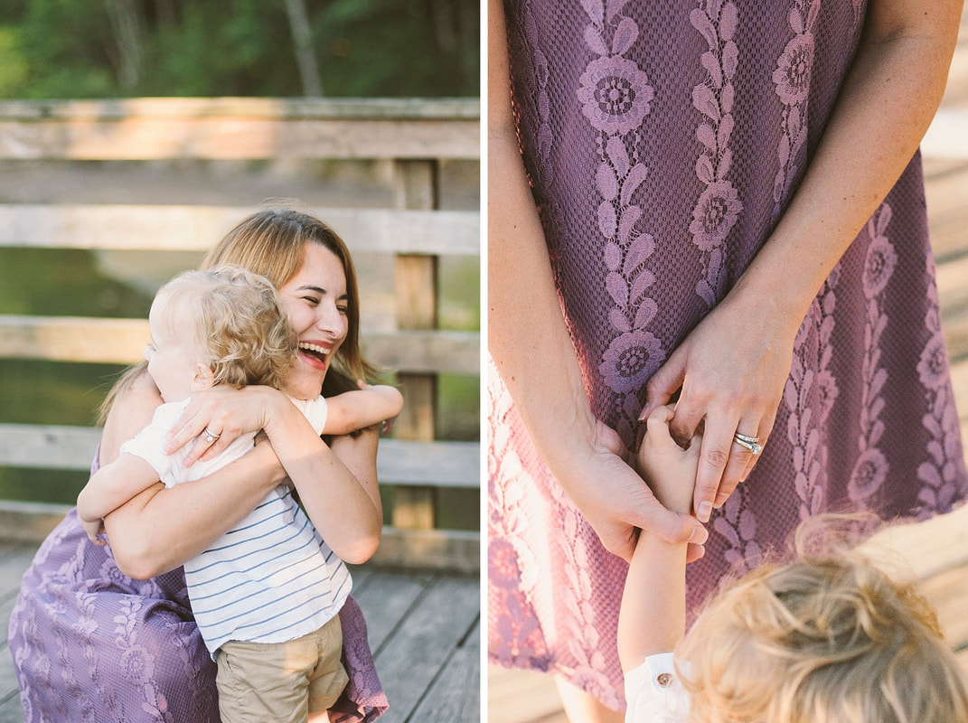 A summer lifestyle family session at Carvins Cove in Roanoke, Virginia by Laura Richards Photography
