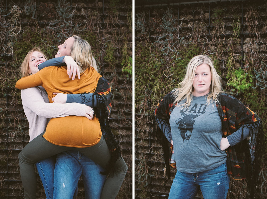 A best friend session in downtown roanoke at center in the square by laura richards photography