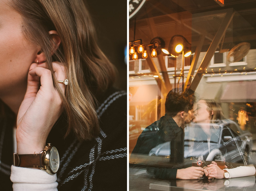Erica & Nik: A Downtown Roanoke Engagement Session at Deschutes Brewery. By Laura Richards Photography