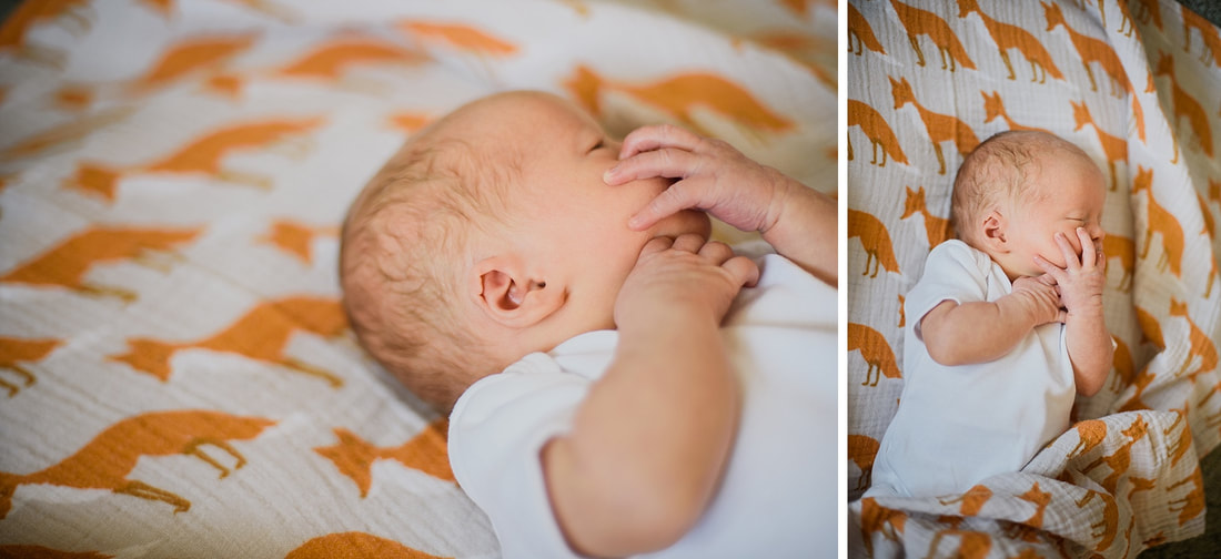 Baby details during an at-home lifestyle newborn session in Roanoke, Virginia