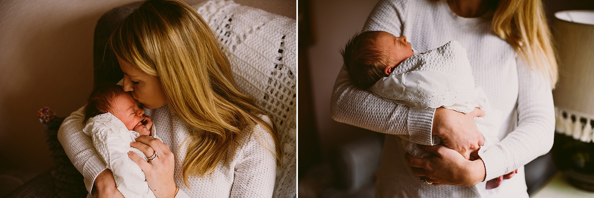 Mom and baby during a lifestyle newborn session near Charlottesville, Virginia by Laura Richards Photography