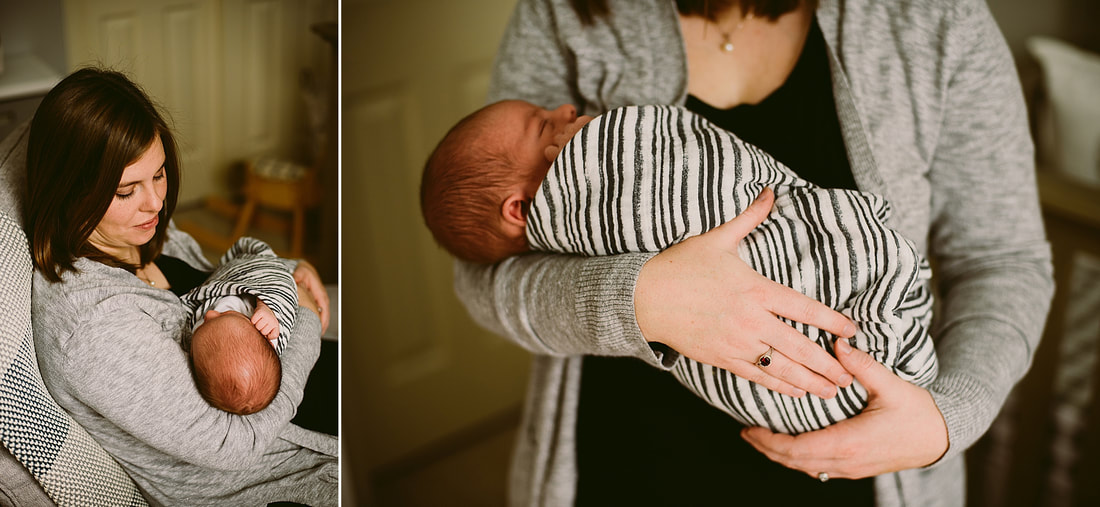 Mother and son highlights from an at-home newborn session - Charlottesville, Virginia