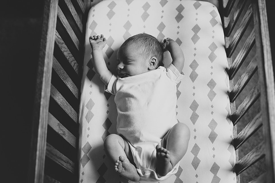 Black and white newborn photography by Charlottesville photographer Laura Richards
