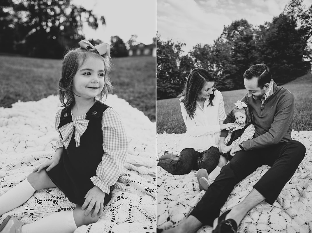 Black-and-white family portraits by full-service photographer Laura Richards