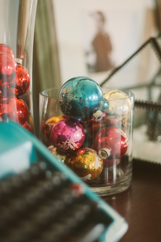 Photo of vintage glass Christmas ornaments by Laura Richards Photography
