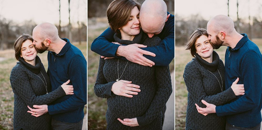 Winter couples maternity session in Roanoke, Virginia