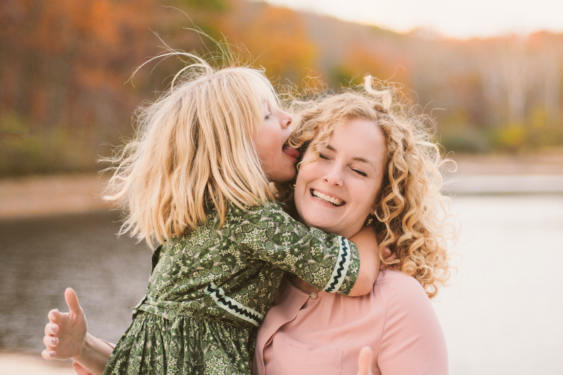 Beautiful Fall Mother Daughter Portrait Session at Loch Haven Lake in Roanoke Virginia