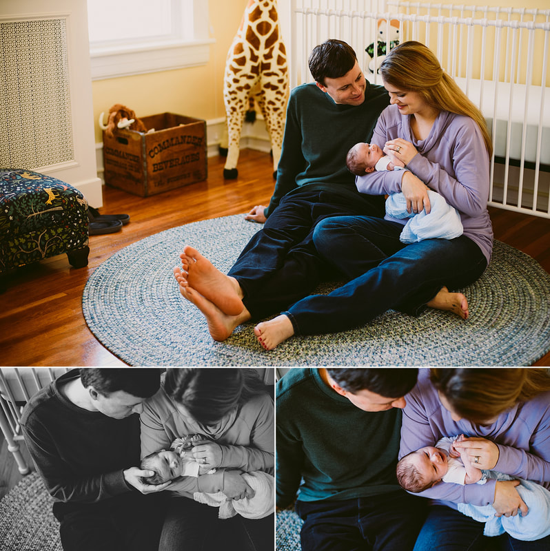 Snuggly lifestyle newborn photography at the family's home in Roanoke, Virginia